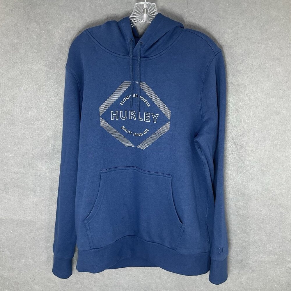 Hurley Hoodie Mensโ Sz M Black Sweatshirt Pullover Logo Activewear Athleisure